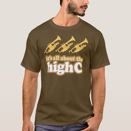 Retro High C Funny Trumpet Gift Tee Shirt
