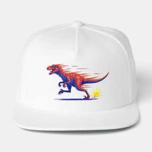 Retro High-Speed Raptor Dinosaur Snap Back Hat
