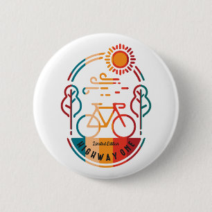 Retro Highway One Bike Trail Button