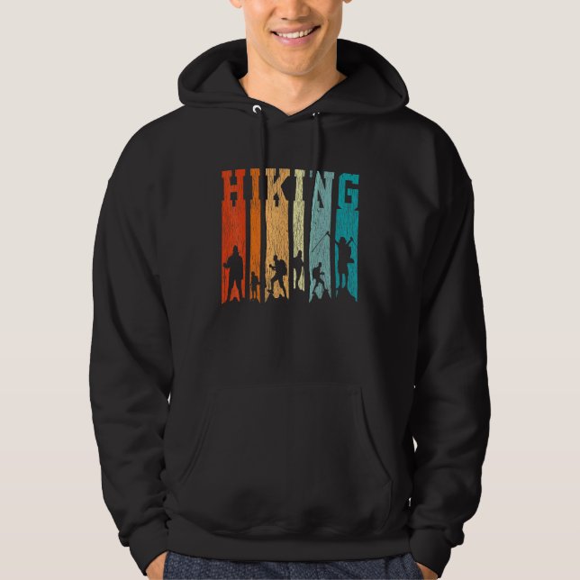 Retro Hiking Outdoors Hike Camp Mountain Camping H Hoodie (Front)