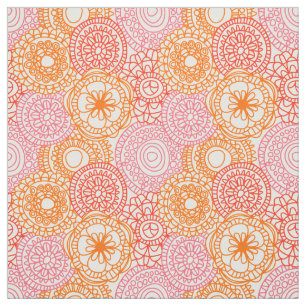 Retro Hip Fun Happy Summer Floral Pattern Fabric