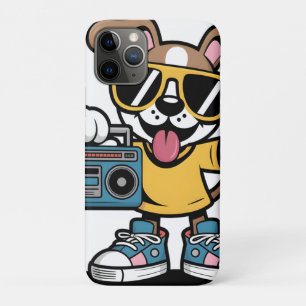 Retro Hip Hop Dog: Cool Cartoon Puppy iPhone 11 Pro Case