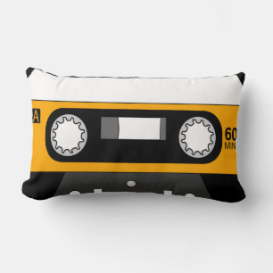 retro hip Music cassette tape throw pillow