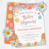 Retro Hippie 70's 60's Flower Power Baby Shower