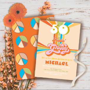 Retro Hippie 70's 60's Groovy Birthday Party Invit Invitation