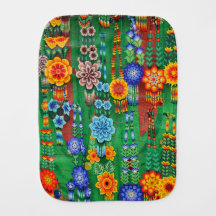 Retro Hippie Beads Burp Cloth