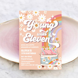 Retro Hippie Birthday Invitation