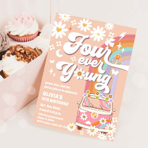 Retro Hippie Birthday Invitation