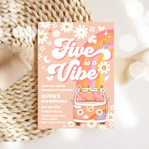 Retro Hippie Birthday Party Invitation