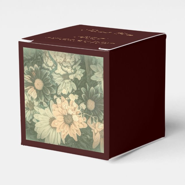 retro hippie bohemian summer daisy wedding favor boxes (Front Side)