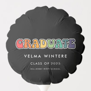 Retro hippie colorful Graduate Balloon