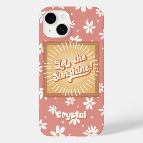 Retro Hippie Daisies Floral Sunshine 1960s 1970s Case_Mate iPhone 14 Case