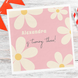 Retro hippie Daisy floral kids birthday Napkins