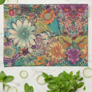 Retro Hippie Daisy Kitchen Towel