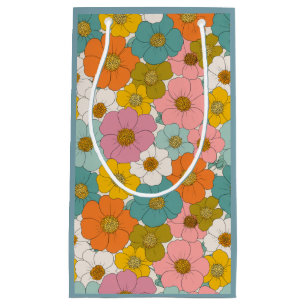 Retro Hippie Floral Small Gift Bag
