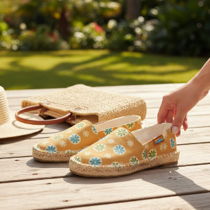 Retro Hippie Flower Pattern Espadrilles