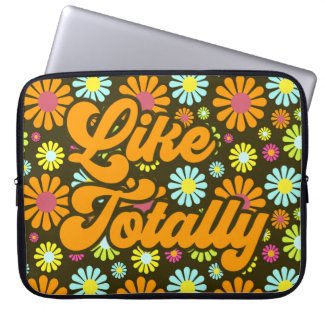 Retro Hippie Flowers Orange Brown Like Totally
