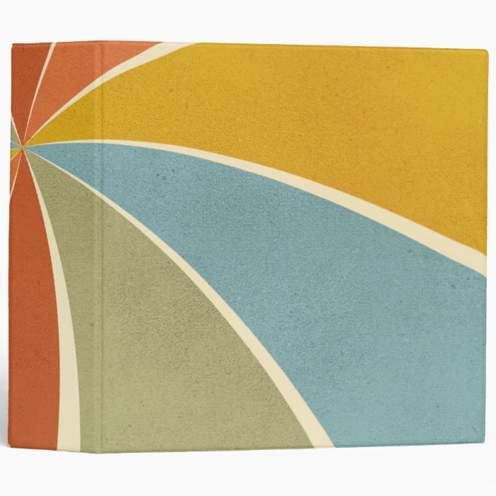 Retro Hippie Mixed Paint Style Swirls Pattern 3 Ring Binder