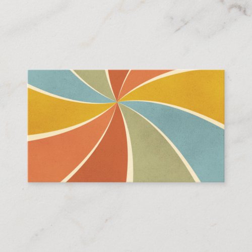 Retro Hippie Mixed Paint Style Swirls Pattern Business Card