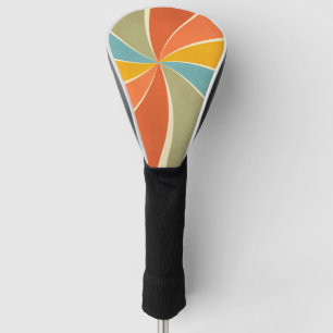 Retro Hippie Mixed Paint Style Swirls Pattern Golf Head Cover