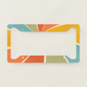 Retro Hippie Mixed Paint Style Swirls Pattern License Plate Frame