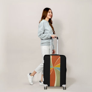 Retro Hippie Mixed Paint Style Swirls Pattern Luggage