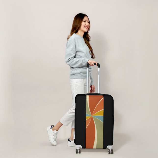 Retro Hippie Mixed Paint Style Swirls Pattern Luggage (Scale)