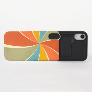 Retro Hippie Mixed Paint Style Swirls Pattern iPhone XR Slider Case