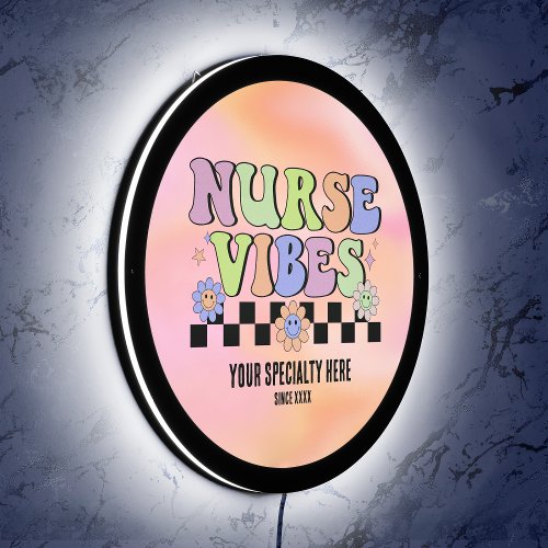  Retro Hippie Nostalgic Custom Gift For Nurse  LED Sign