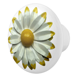 Retro Hippie Peace Daisy Flower Floral Country Ceramic Knob