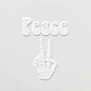 Retro Hippie Peace Skeleton Hand Sign Image Only Embosser