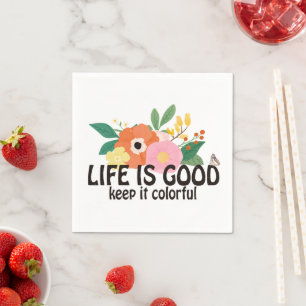 Retro Hippie Positive Quote  Napkins