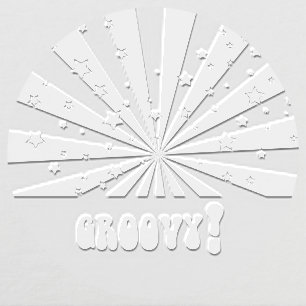 Retro Hippie Psychedelic Groovy Rays Stars Pop Art Embosser