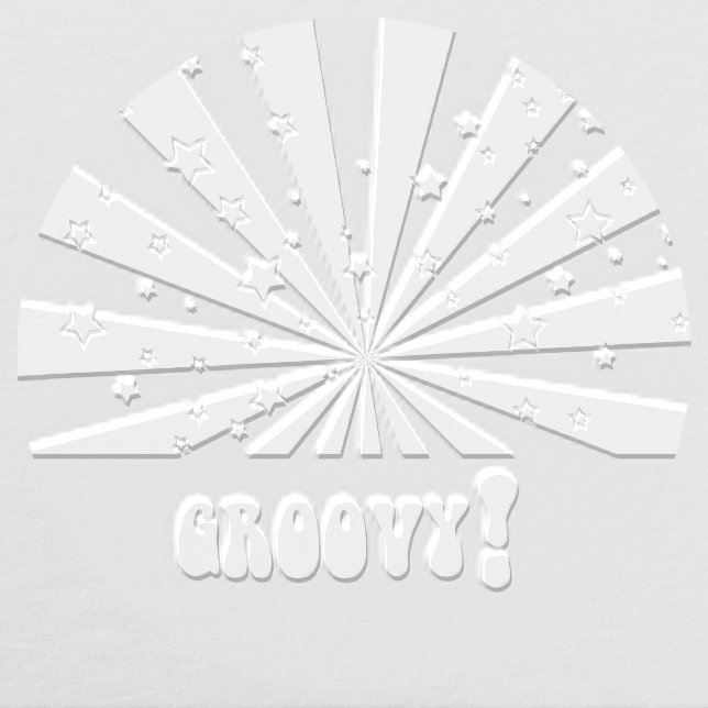 Retro Hippie Psychedelic Groovy Rays Stars Pop Art Embosser (Design)