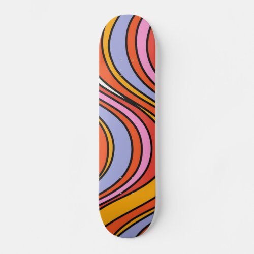 Retro Hippie Psychedelic Swirls  Skateboard