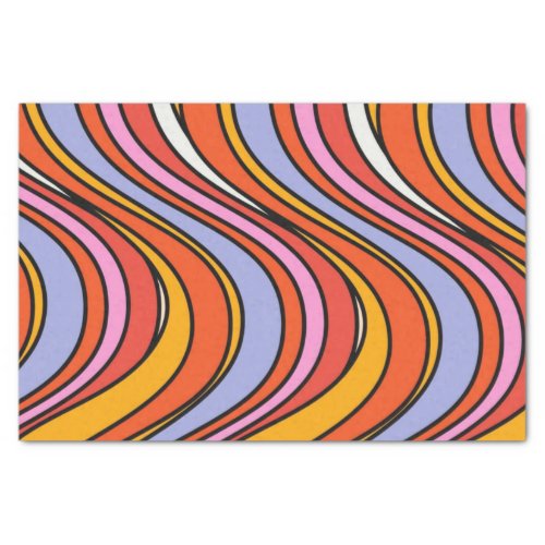 Retro Hippie Psychedelic Swirls  Tissue Paper 70s