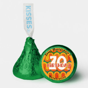 Retro Hippie Psychedelic Wave 70th Birthday Hershey®'s Kisses®