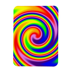 Retro Hippie Rainbow Colors Bright Pride Spiral Magnet