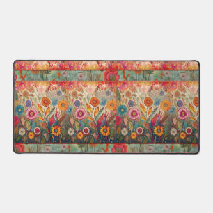 Retro Hippie: Red Garden Desk Mat