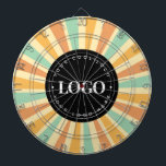 Retro Hippie Sunshine Sun Business Logo Groovy Dart Board<br><div class="desc">Promote your business with this cool dart board,  featuring retro sunshine & custom logo. Easily add your own info,  by clicking on the "personalize" option.</div>