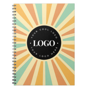 Retro Hippie Sunshine Sun Business Logo Groovy Notebook