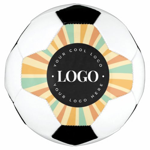 Retro Hippie Sunshine Sun Business Logo Groovy Soccer Ball