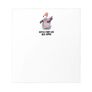 Retro Hippie Tie Dye Flamingo Humor Notepad