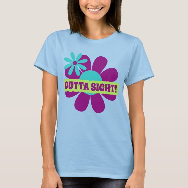 Retro Hippie word art flower tie dyed t-shirt (Front)