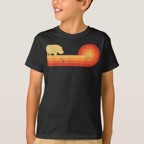 Retro Hippopotamus 60s 70s Hippo T_Shirt