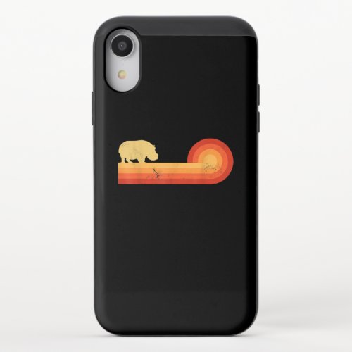 Retro Hippopotamus 60s 70s Hippo iPhone XR Slider Case