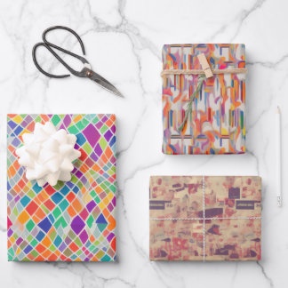 Retro Hippy Naturist (nudist) Abstract Nostalgic Wrapping Paper Sheets