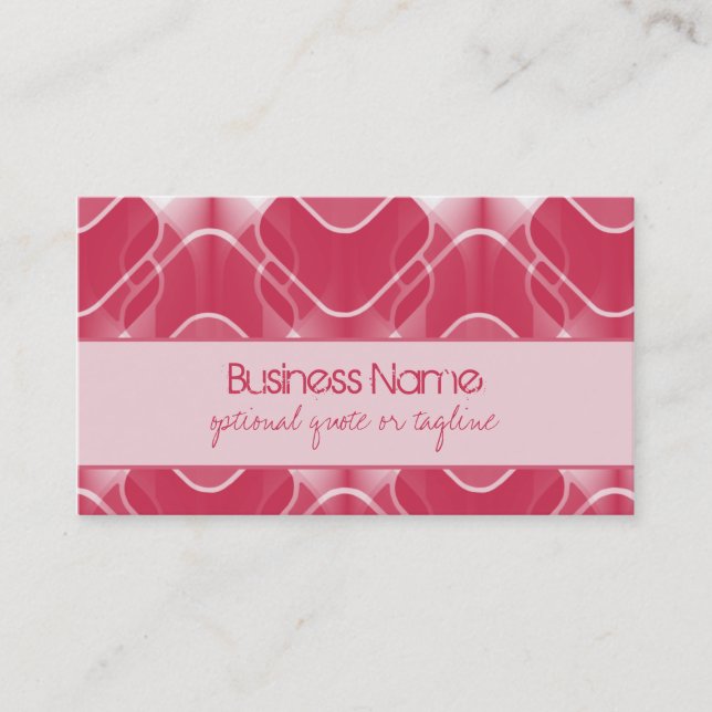 Retro Hipster Business Card, Pink Card (Front)