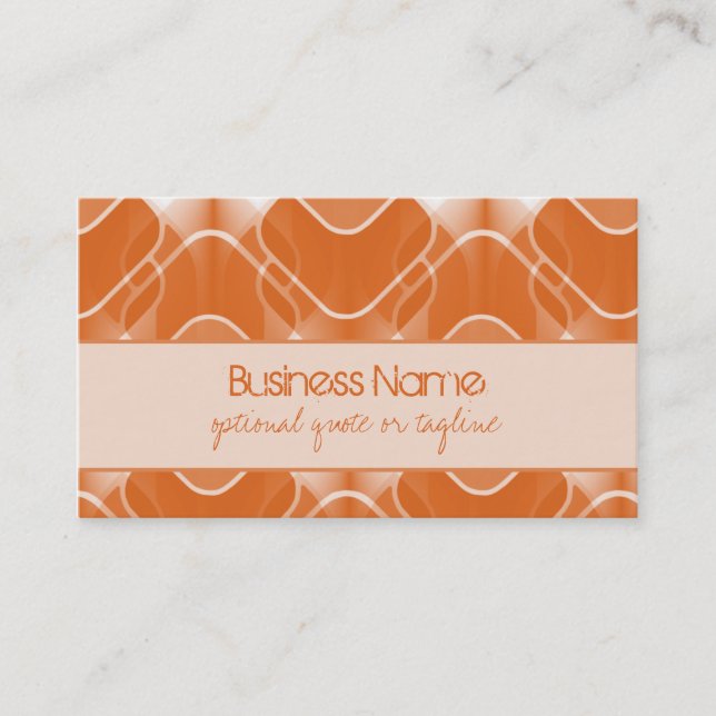 Retro Hipster Business Card, Tangerine Business Card (Front)