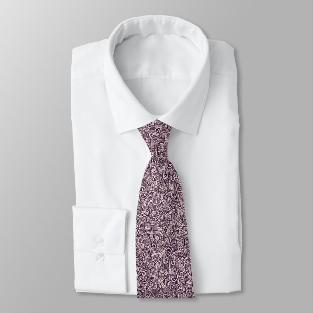 Retro Hipster In Pink Neck Tie (Tied)